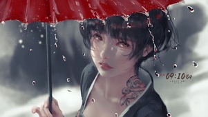 雨天古风女孩