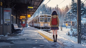 雪地列车少女