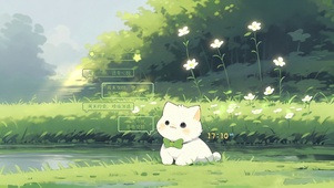 小清新插画萌猫 治愈	