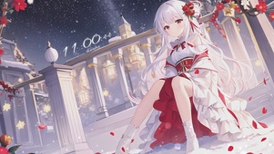 洁白冬日少女