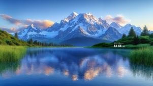 清新治愈山脉湖泊