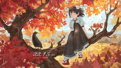 暖阳下的枫叶女孩