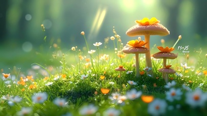 温馨森林小蘑菇