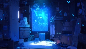 夜晚幽静房间