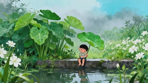 下雨绿色小河2
