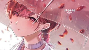 唯美雨天女孩