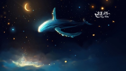 4k 唯美治愈星空鲸