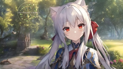 白发兽耳赤瞳萝莉