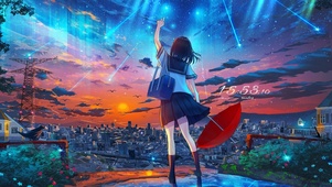 星空下女孩