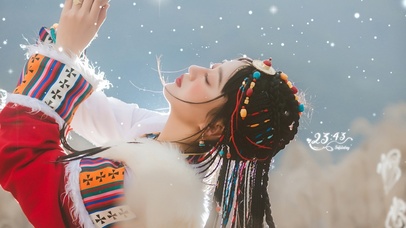 4k梦幻飘雪少女