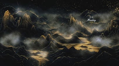 黑金古风AI插画