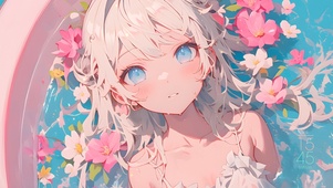 泳池可爱少女