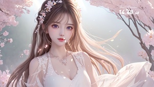 唯美甜美樱花女孩