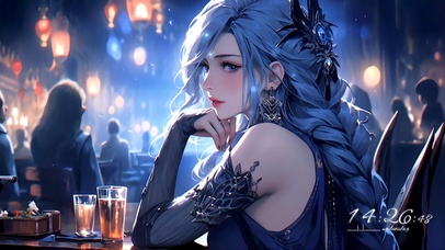 4K酒吧借酒消愁的少女