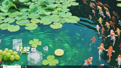 夏天池塘鱼群桌面主题