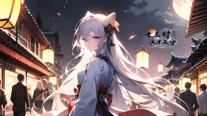 古风汉服街道少女