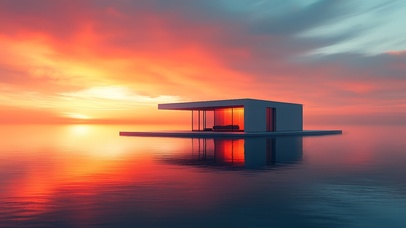 海上夕阳梦幻别墅