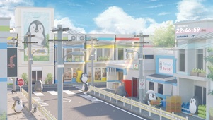 4K唯美治愈夏日企鹅街道