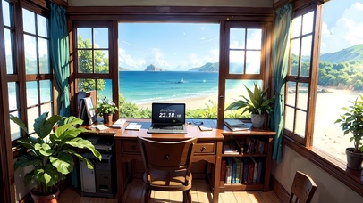 海景电脑房间