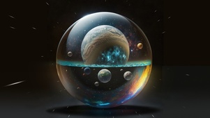 4K梦幻宇宙星球水晶球