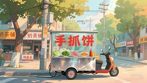 手抓饼小摊