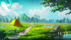 主题-治愈插画露营户外