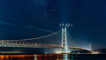 城市夜景星空吊桥