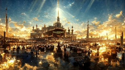 4K唯美梦幻河流夕阳小镇