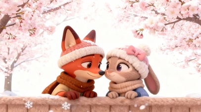 尼克和朱迪浪漫樱花约会