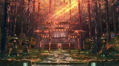 4K唯美治愈秋林神社