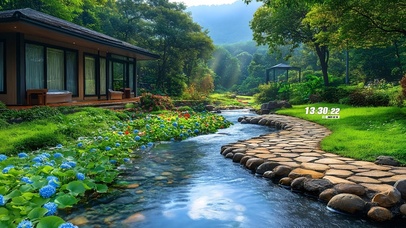 护眼山中后院溪流