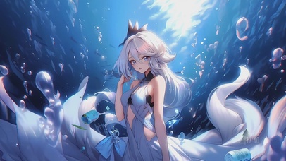 4K超清，水中少女