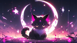 黑粉色可爱小猫4K