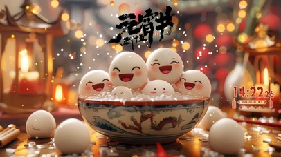 元宵节可爱汤圆