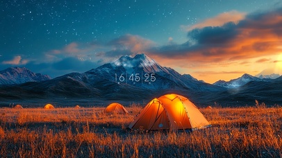 傍晚的草原营地