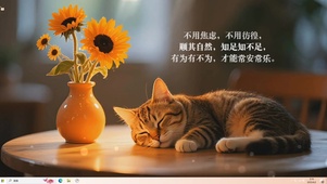 阳光 猫咪和你 我都喜欢