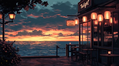 傍晚唯美治愈海景