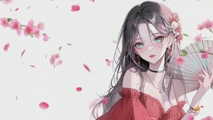 折扇美女