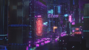 霓虹灯城市交通之夜