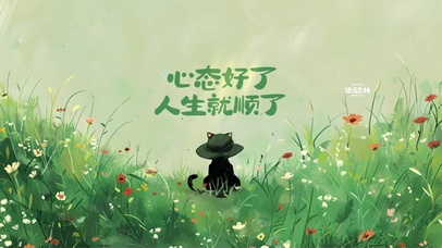 草地上的猫 治愈文字