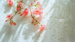 阳光雨中花朵