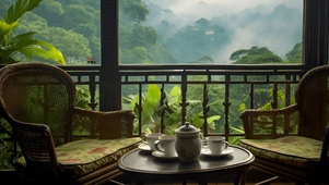 绿色古风山水