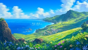 4K海边小镇