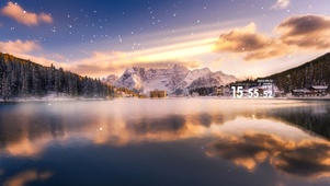 4K静静雪山湖