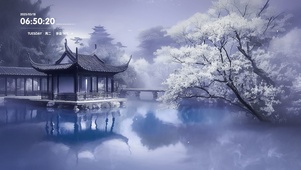 花落湖心