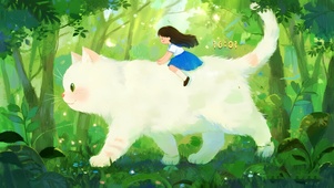 少女与猫 森林奇遇