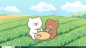 清新茶园小熊