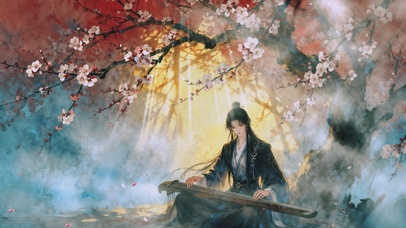 花荫古琴的暮色弦歌