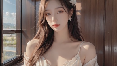 4K眨眼互动美女