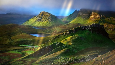 4k治愈护眼绿色远山